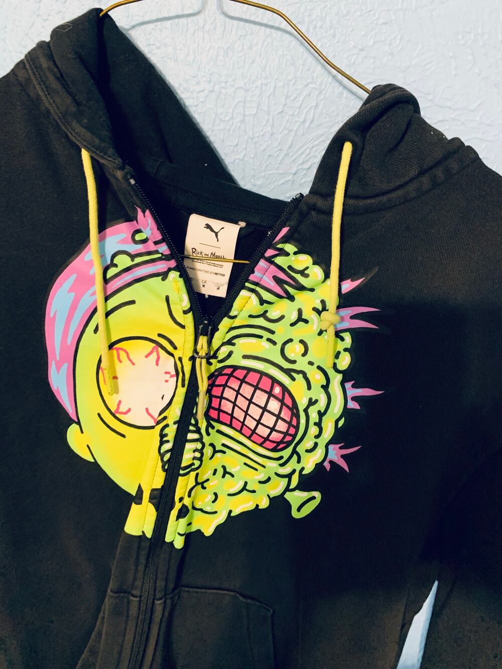 Puma Rick and Morty Zippered Hoodie - Size Medium